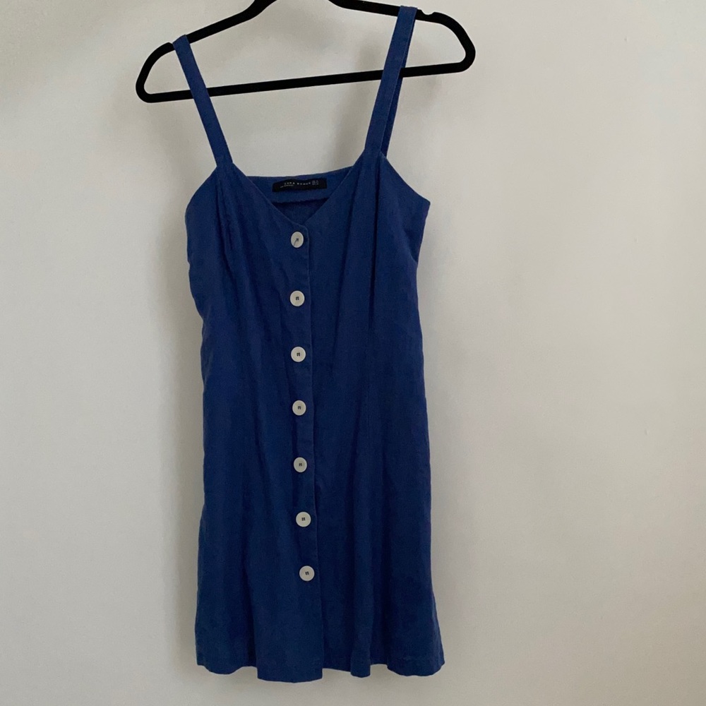 Blue Button-Up Zara Mini Dress